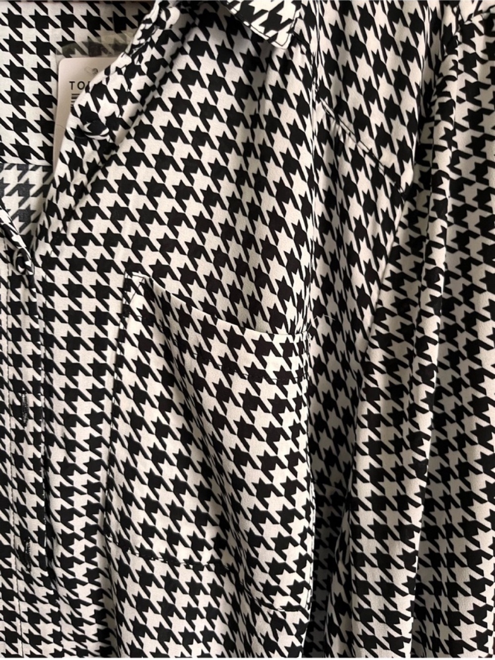 Torrid Madison Georgette Houndstooth Button Up Blouse Shirt 1X NWT - Picture 5 of 7